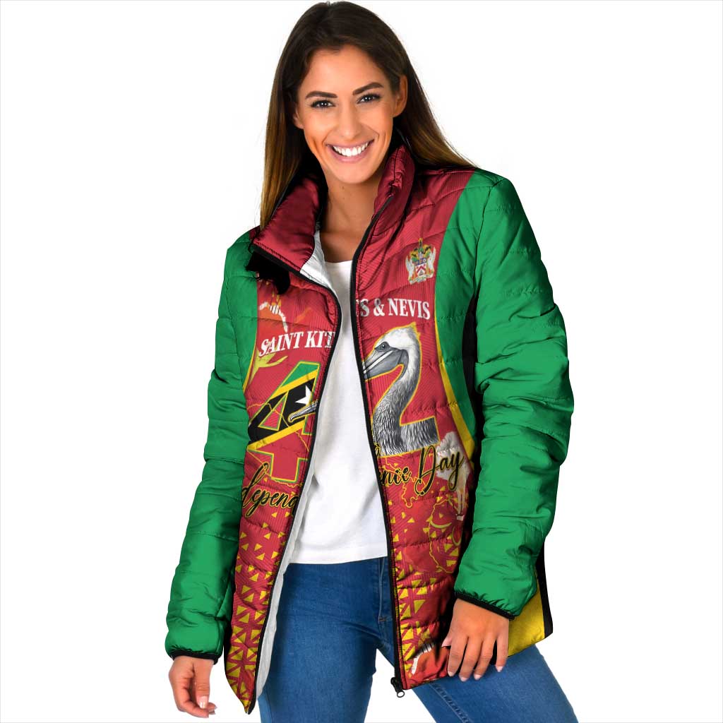 Personalized Saint Kitts and Nevis Padded Jacket Pelican 42nd Independence Anniversary - Wonder Print Shop