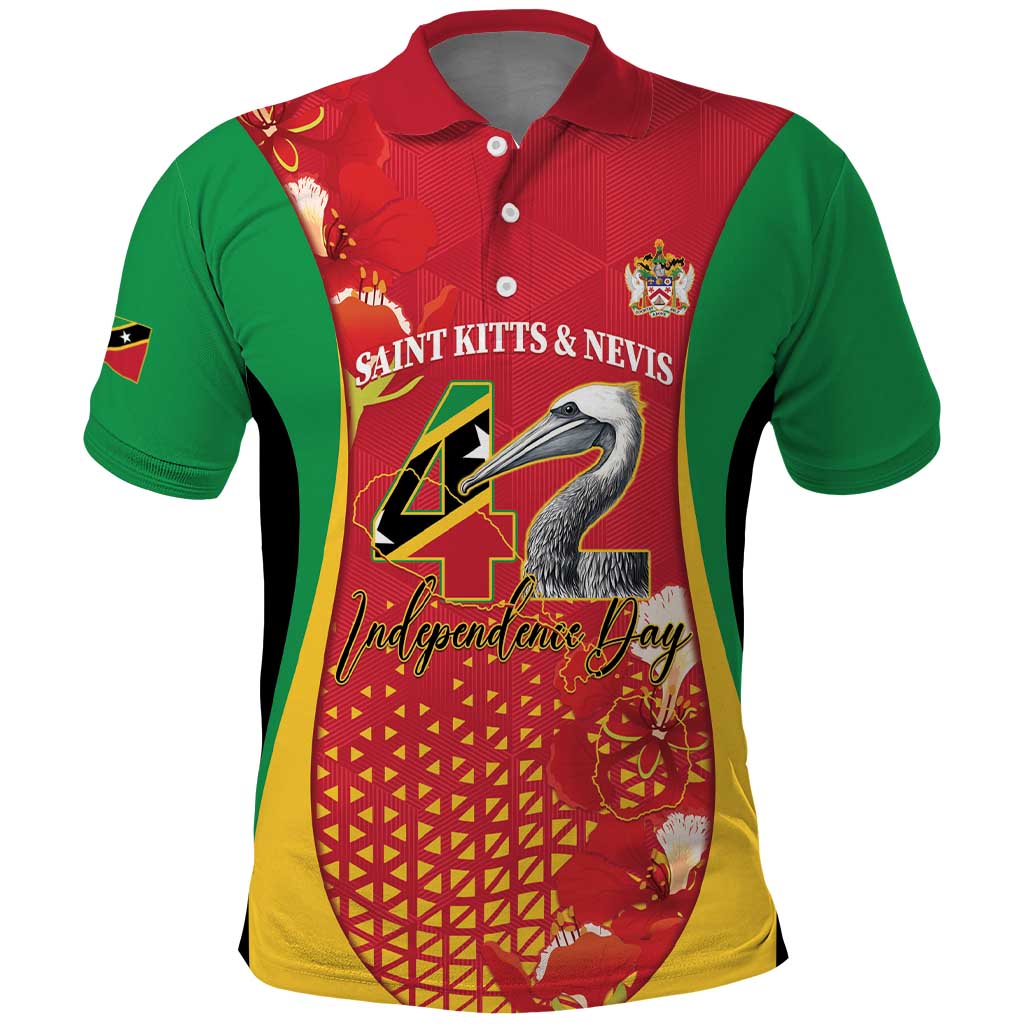 Personalized Saint Kitts and Nevis Polo Shirt Pelican 42nd Independence Anniversary - Wonder Print Shop