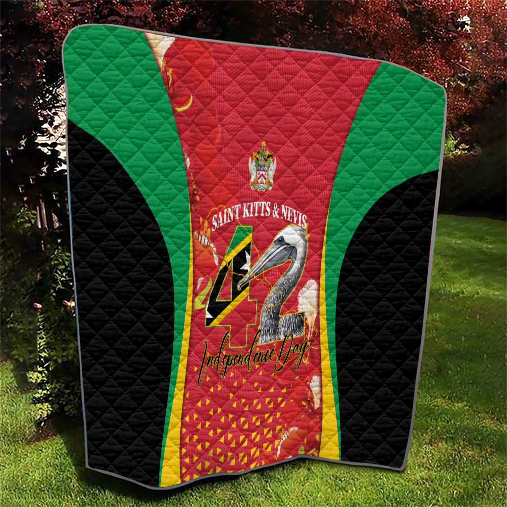 Saint Kitts and Nevis Quilt Pelican 42nd Independence Anniversary - Wonder Print Shop