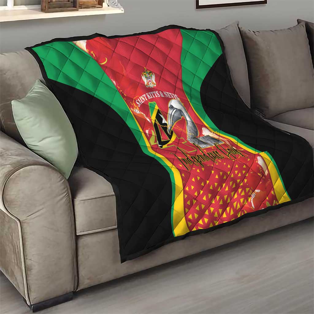 Saint Kitts and Nevis Quilt Pelican 42nd Independence Anniversary - Wonder Print Shop