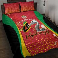 Saint Kitts and Nevis Quilt Bed Set Pelican 42nd Independence Anniversary - Wonder Print Shop