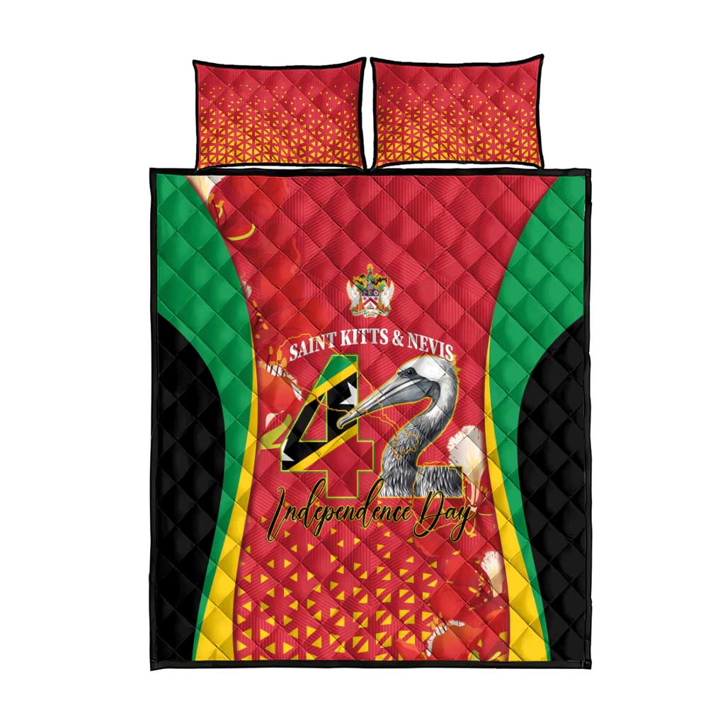 Saint Kitts and Nevis Quilt Bed Set Pelican 42nd Independence Anniversary - Wonder Print Shop