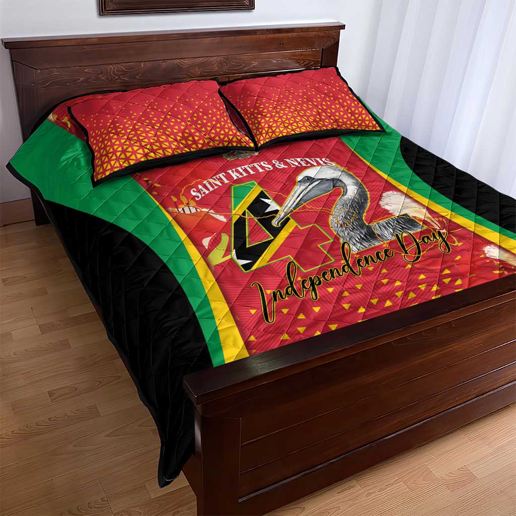 Saint Kitts and Nevis Quilt Bed Set Pelican 42nd Independence Anniversary - Wonder Print Shop