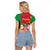 Personalized Saint Kitts and Nevis Raglan Cropped T Shirt Pelican 42nd Independence Anniversary - Wonder Print Shop