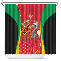Saint Kitts and Nevis Shower Curtain Pelican 42nd Independence Anniversary - Wonder Print Shop