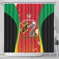 Saint Kitts and Nevis Shower Curtain Pelican 42nd Independence Anniversary - Wonder Print Shop