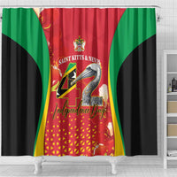 Saint Kitts and Nevis Shower Curtain Pelican 42nd Independence Anniversary - Wonder Print Shop