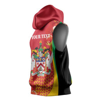 Personalized Saint Kitts and Nevis Sleeveless Hoodie Pelican 42nd Independence Anniversary - Wonder Print Shop