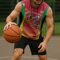 Personalized Saint Kitts and Nevis Sleeveless Hoodie Pelican 42nd Independence Anniversary - Wonder Print Shop