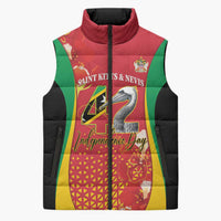Personalized Saint Kitts and Nevis Sleeveless Puffer Jacket Pelican 42nd Independence Anniversary - Wonder Print Shop