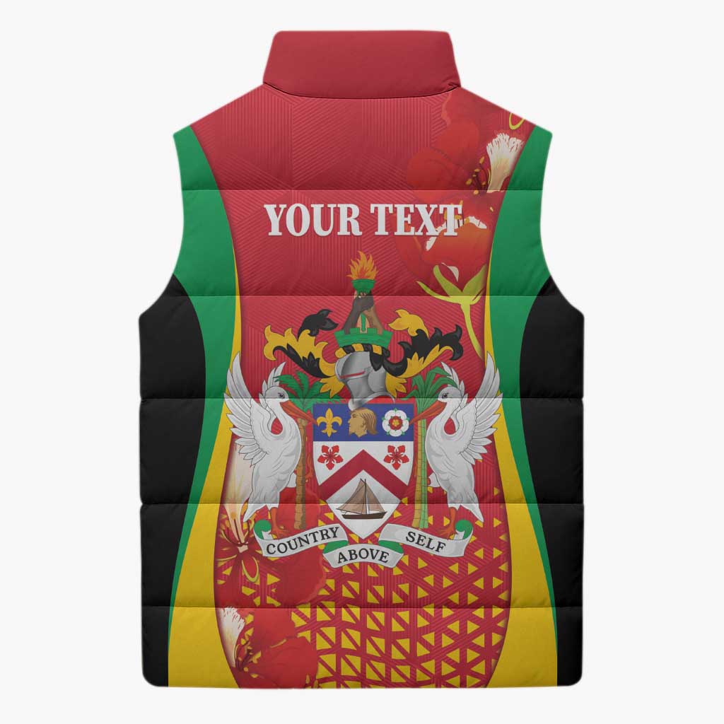 Personalized Saint Kitts and Nevis Sleeveless Puffer Jacket Pelican 42nd Independence Anniversary - Wonder Print Shop