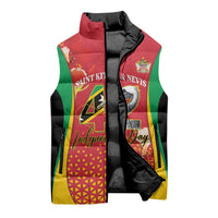 Personalized Saint Kitts and Nevis Sleeveless Puffer Jacket Pelican 42nd Independence Anniversary - Wonder Print Shop