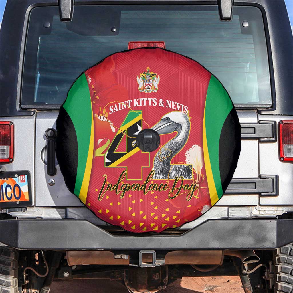 Saint Kitts and Nevis Spare Tire Cover Pelican 42nd Independence Anniversary - Wonder Print Shop