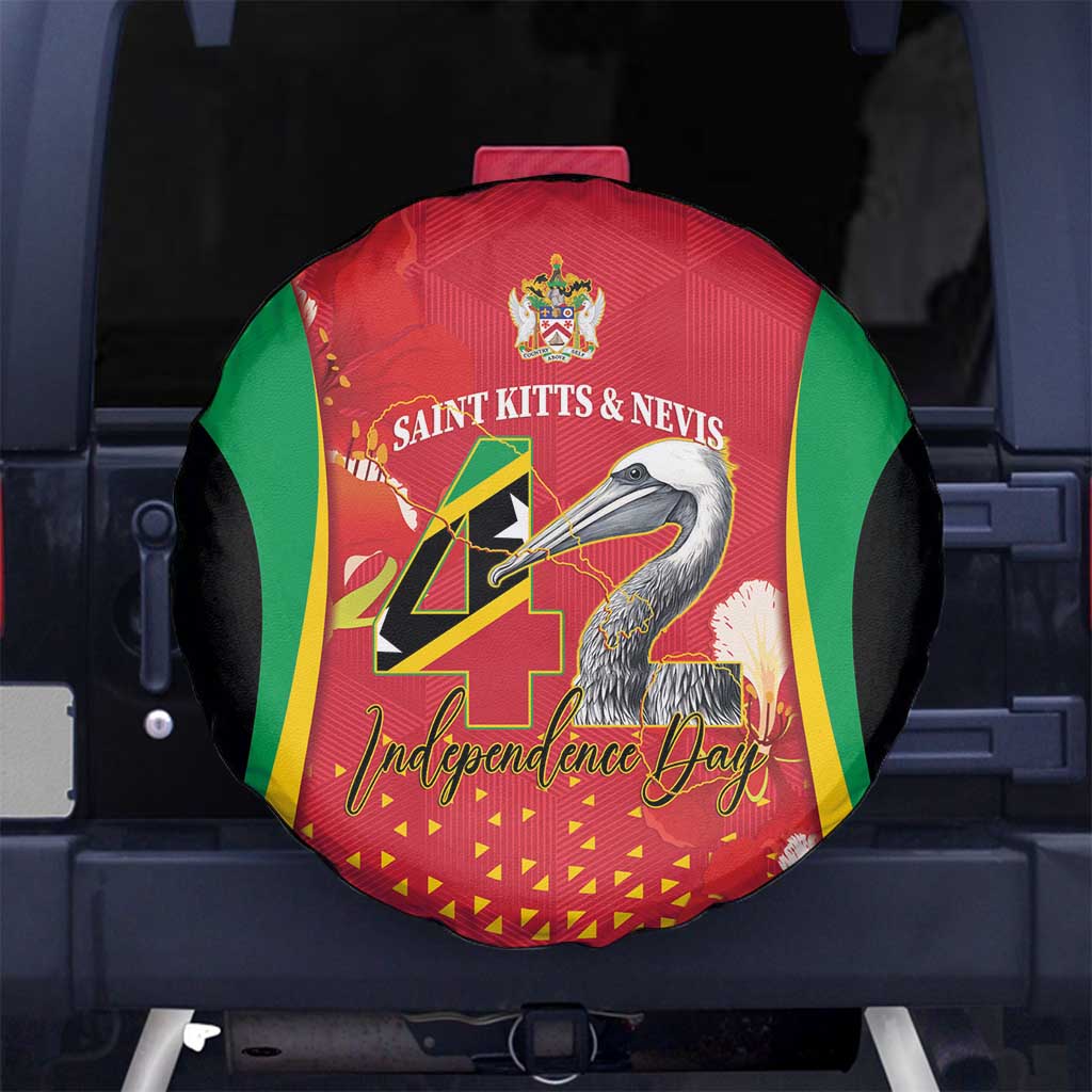 Saint Kitts and Nevis Spare Tire Cover Pelican 42nd Independence Anniversary - Wonder Print Shop