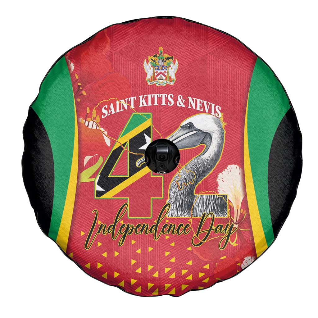 Saint Kitts and Nevis Spare Tire Cover Pelican 42nd Independence Anniversary - Wonder Print Shop