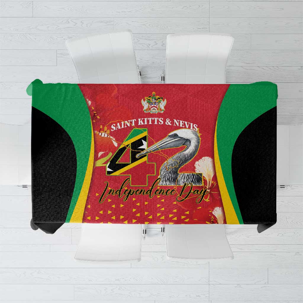 Saint Kitts and Nevis Tablecloth Pelican 42nd Independence Anniversary - Wonder Print Shop