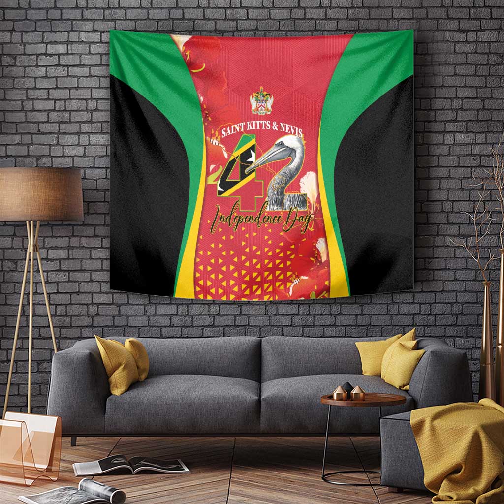 Saint Kitts and Nevis Tapestry Pelican 42nd Independence Anniversary - Wonder Print Shop
