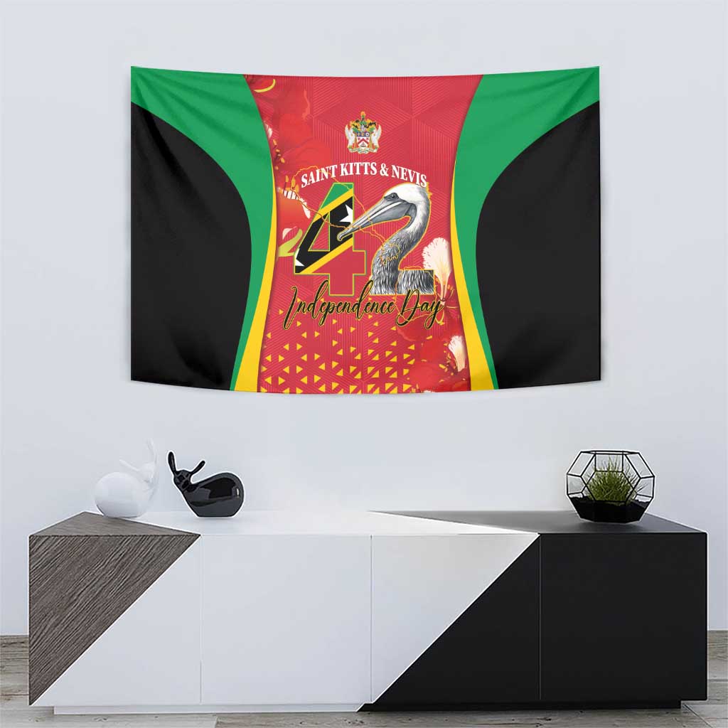 Saint Kitts and Nevis Tapestry Pelican 42nd Independence Anniversary - Wonder Print Shop