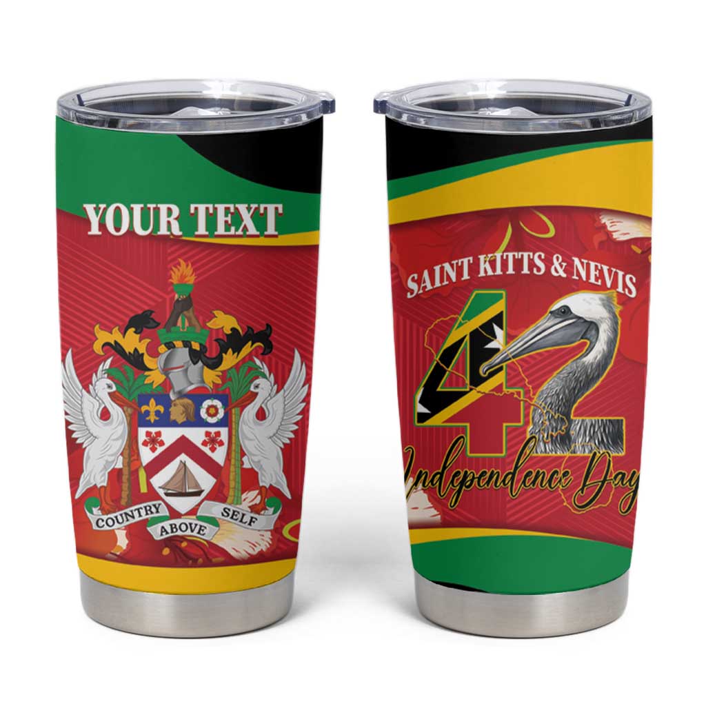 Personalized Saint Kitts and Nevis Tumbler Cup Pelican 42nd Independence Anniversary - Wonder Print Shop