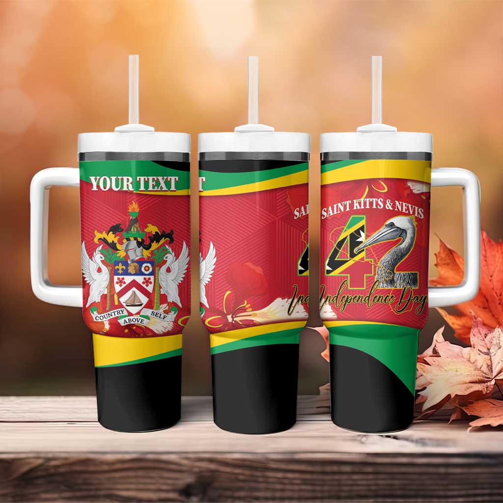 Personalized Saint Kitts and Nevis Tumbler With Handle Pelican 42nd Independence Anniversary - Wonder Print Shop