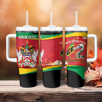 Personalized Saint Kitts and Nevis Tumbler With Handle Pelican 42nd Independence Anniversary - Wonder Print Shop
