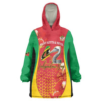 Personalized Saint Kitts and Nevis Wearable Blanket Hoodie Pelican 42nd Independence Anniversary - Wonder Print Shop