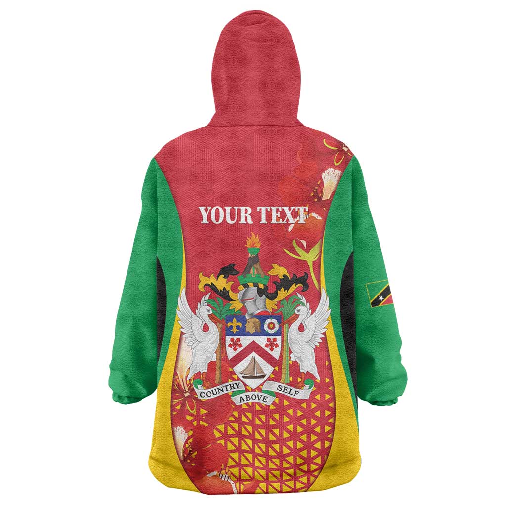 Personalized Saint Kitts and Nevis Wearable Blanket Hoodie Pelican 42nd Independence Anniversary - Wonder Print Shop