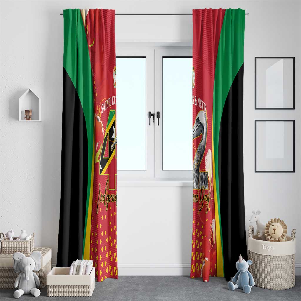 Saint Kitts and Nevis Window Curtain Pelican 42nd Independence Anniversary - Wonder Print Shop