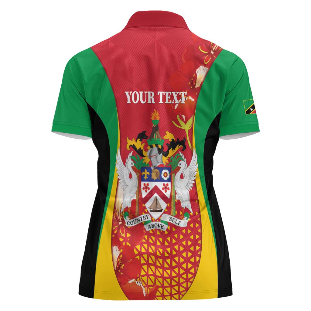 Personalized Saint Kitts and Nevis Women Polo Shirt Pelican 42nd Independence Anniversary - Wonder Print Shop