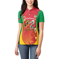 Personalized Saint Kitts and Nevis Women Polo Shirt Pelican 42nd Independence Anniversary - Wonder Print Shop