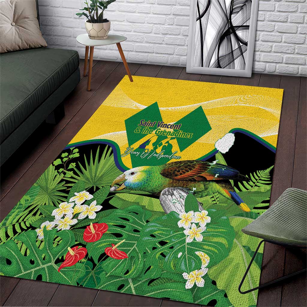 Saint Vincent and the Grenadines Area Rug Amazona Guildingii 46 Years Of Independence - Wonder Print Shop