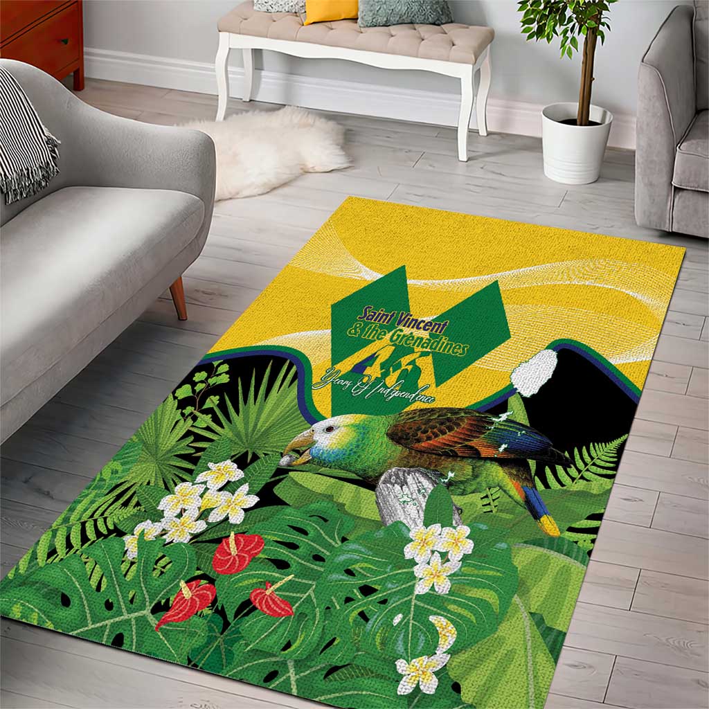 Saint Vincent and the Grenadines Area Rug Amazona Guildingii 46 Years Of Independence - Wonder Print Shop