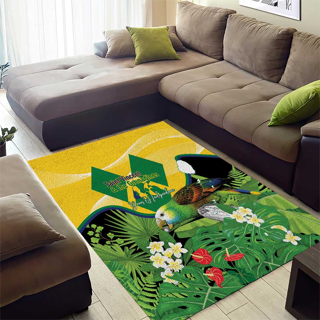 Saint Vincent and the Grenadines Area Rug Amazona Guildingii 46 Years Of Independence - Wonder Print Shop