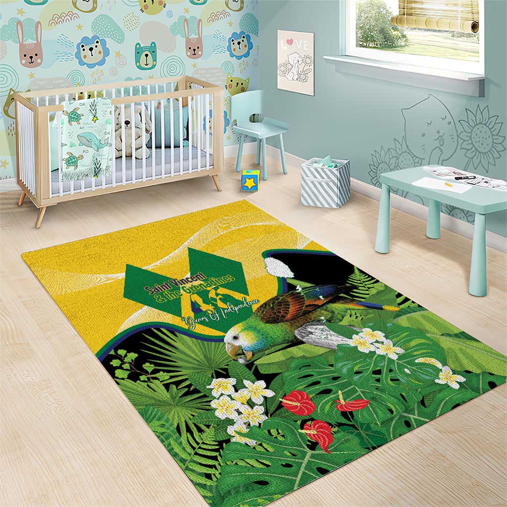 Saint Vincent and the Grenadines Area Rug Amazona Guildingii 46 Years Of Independence - Wonder Print Shop
