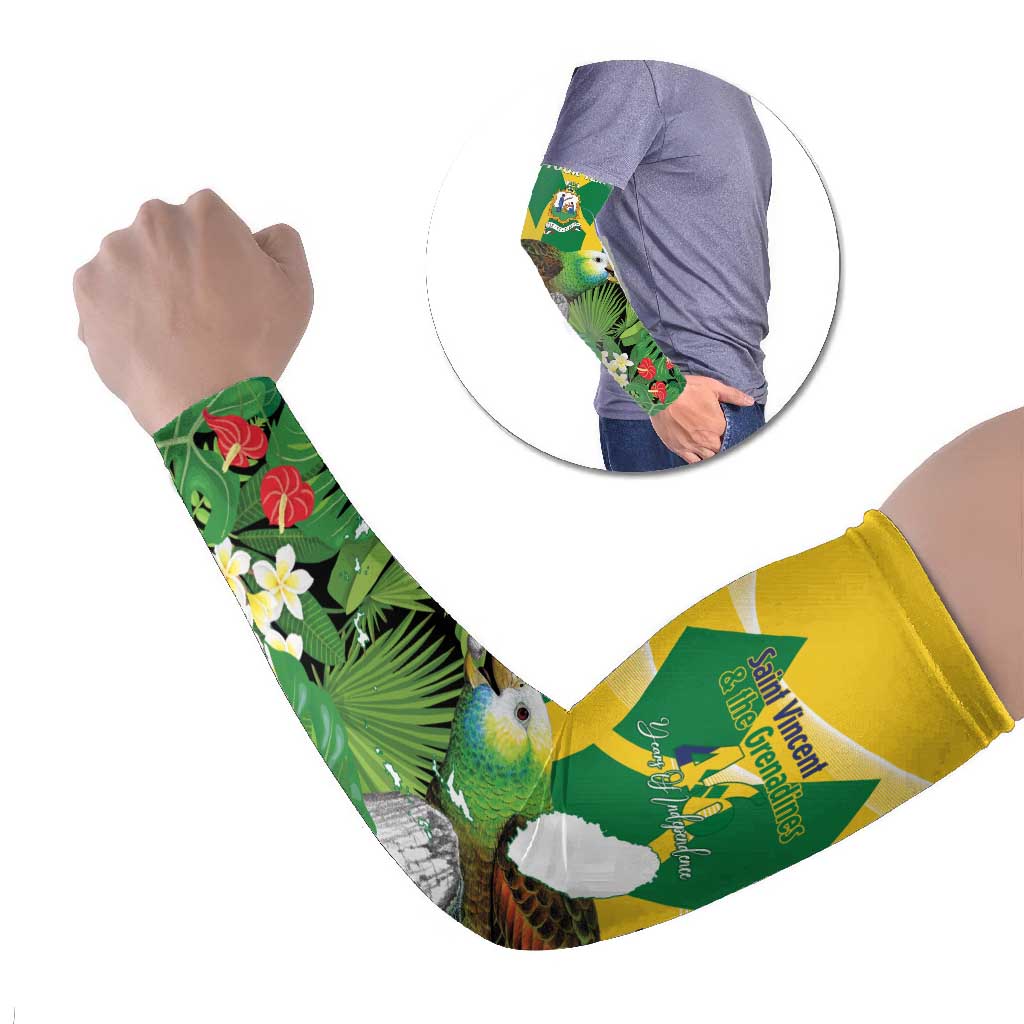 Saint Vincent and the Grenadines Arm Sleeves Amazona Guildingii 46 Years Of Independence - Wonder Print Shop