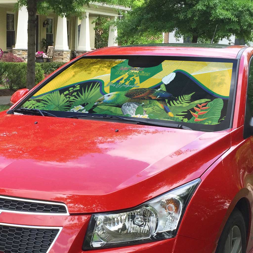 Saint Vincent and the Grenadines Auto Sun Shade Amazona Guildingii 46 Years Of Independence - Wonder Print Shop