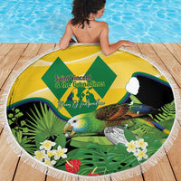 Saint Vincent and the Grenadines Beach Blanket Amazona Guildingii 46 Years Of Independence - Wonder Print Shop