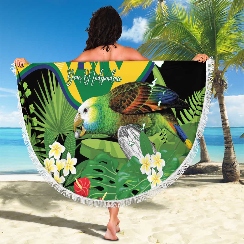 Saint Vincent and the Grenadines Beach Blanket Amazona Guildingii 46 Years Of Independence - Wonder Print Shop