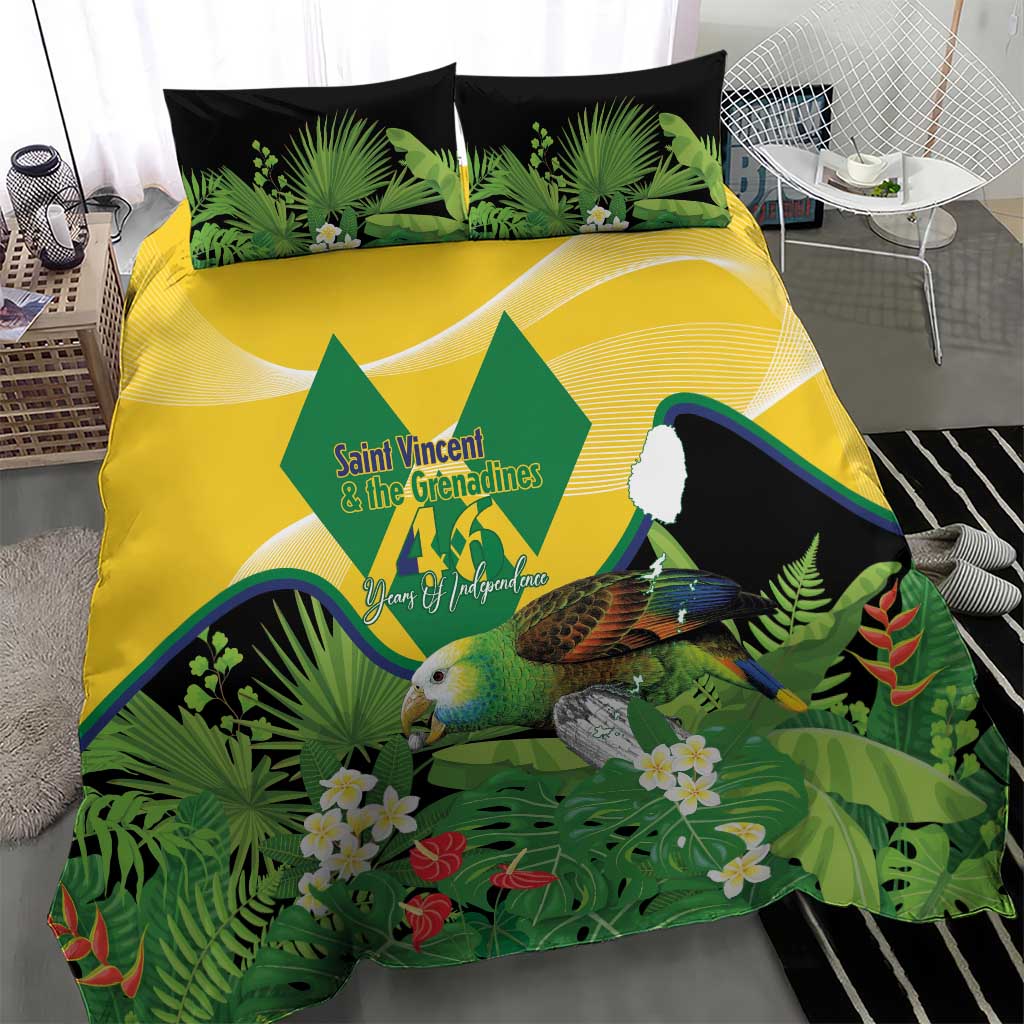 Saint Vincent and the Grenadines Bedding Set Amazona Guildingii 46 Years Of Independence - Wonder Print Shop