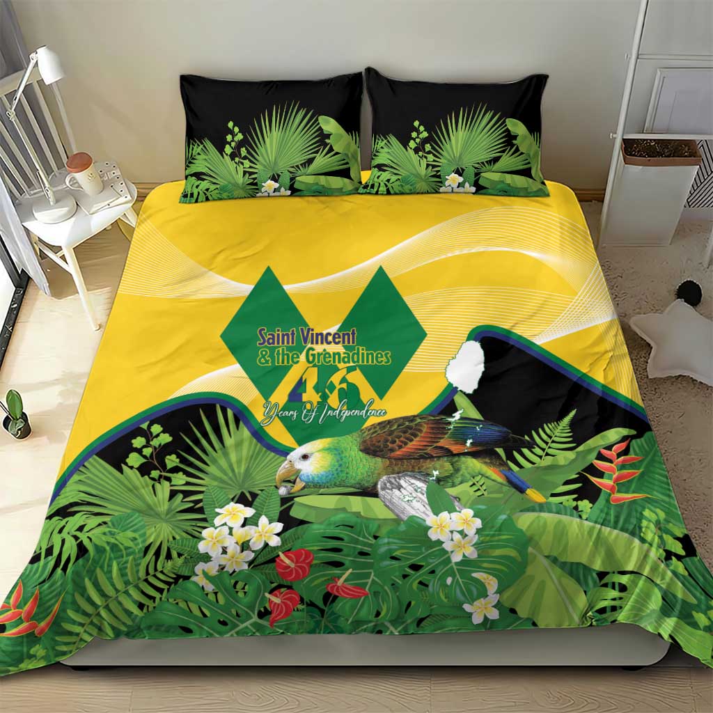 Saint Vincent and the Grenadines Bedding Set Amazona Guildingii 46 Years Of Independence - Wonder Print Shop
