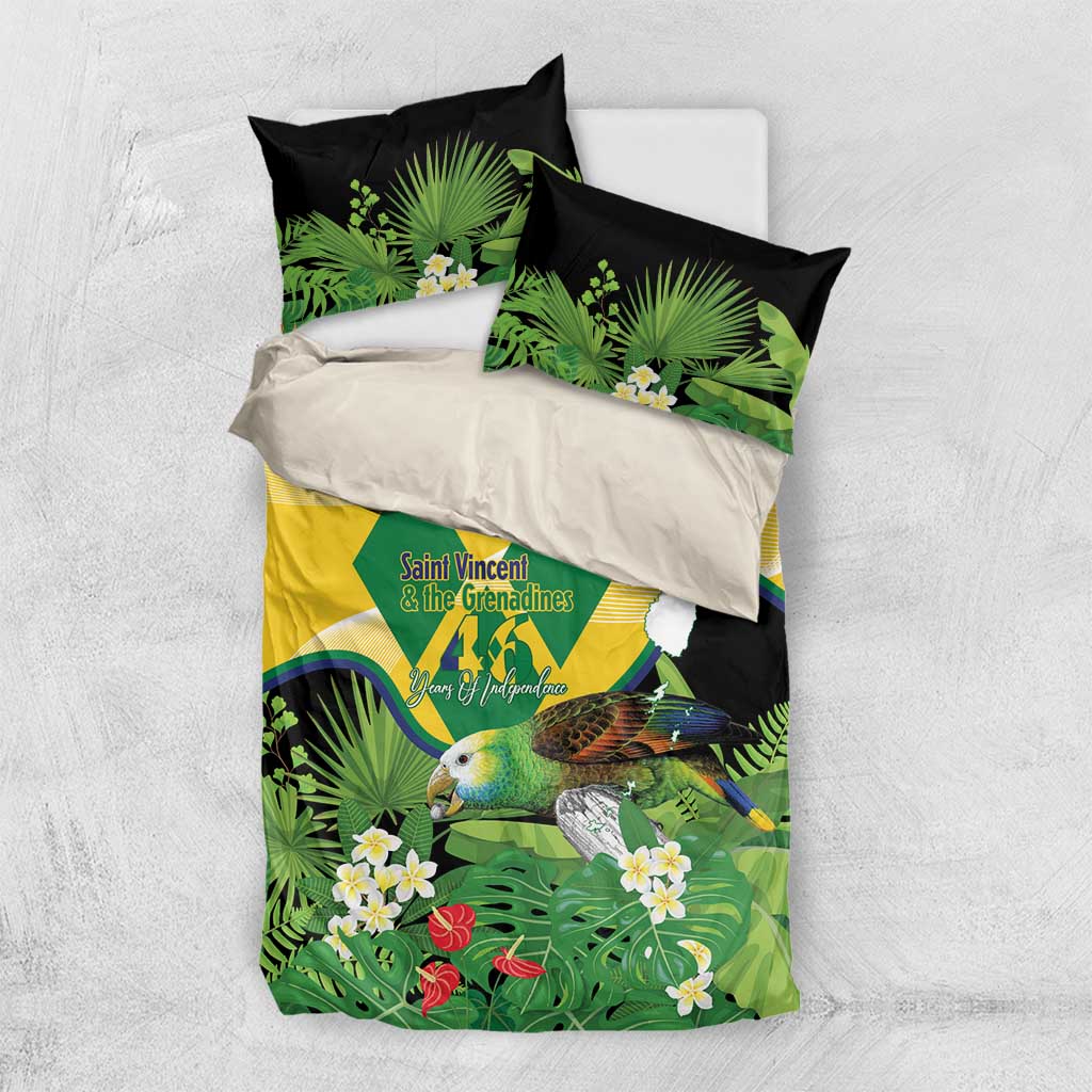 Saint Vincent and the Grenadines Bedding Set Amazona Guildingii 46 Years Of Independence - Wonder Print Shop
