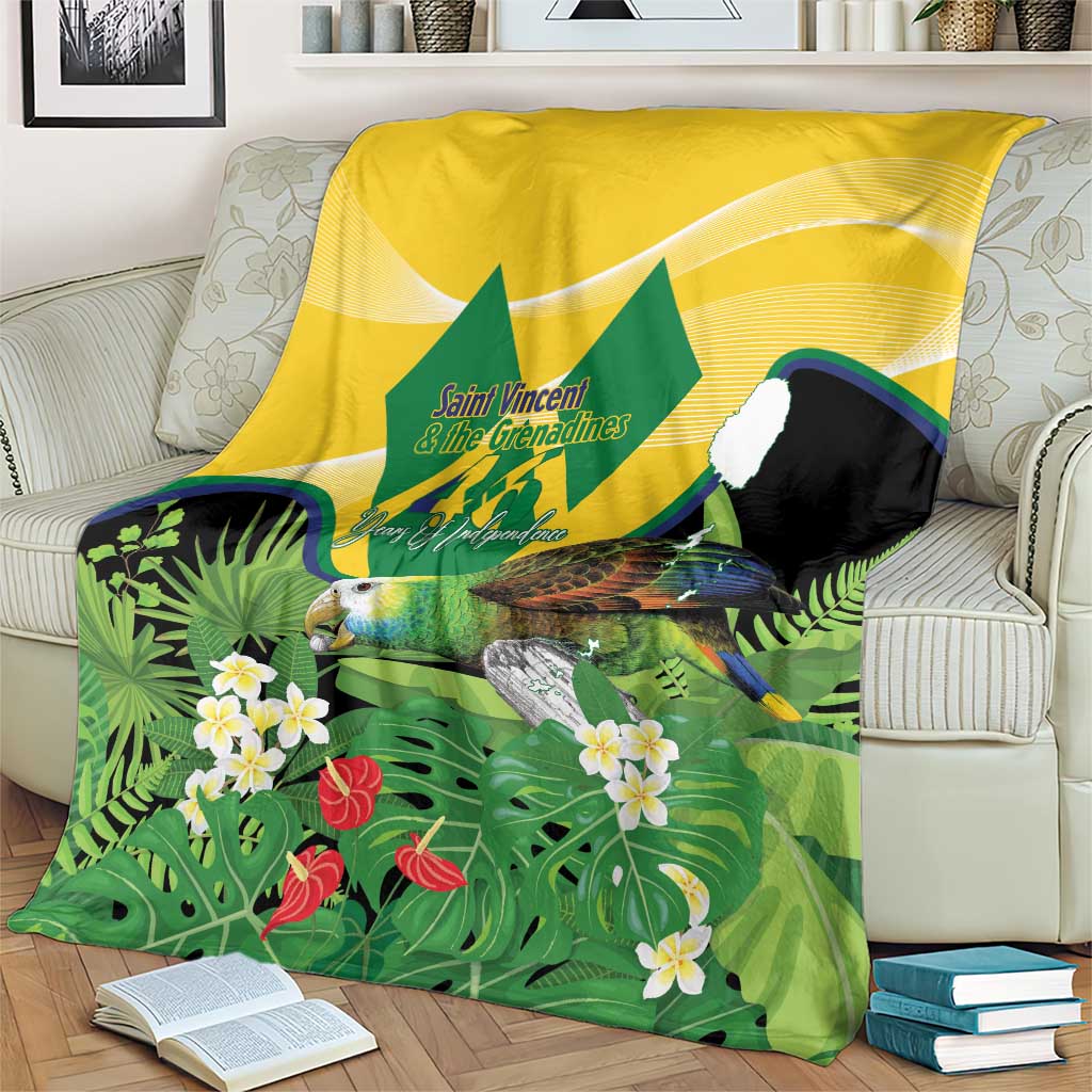 Saint Vincent and the Grenadines Blanket Amazona Guildingii 46 Years Of Independence - Wonder Print Shop