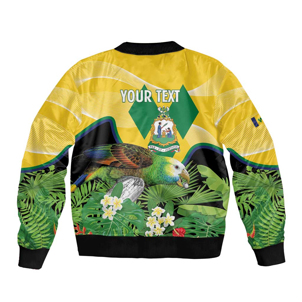 Personalized Saint Vincent and the Grenadines Bomber Jacket Amazona Guildingii 46 Years Of Independence - Wonder Print Shop