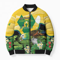 Personalized Saint Vincent and the Grenadines Bomber Puffer Jacket Amazona Guildingii 46 Years Of Independence - Wonder Print Shop