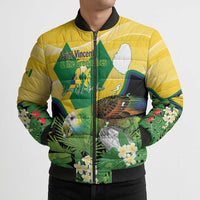 Personalized Saint Vincent and the Grenadines Bomber Puffer Jacket Amazona Guildingii 46 Years Of Independence - Wonder Print Shop