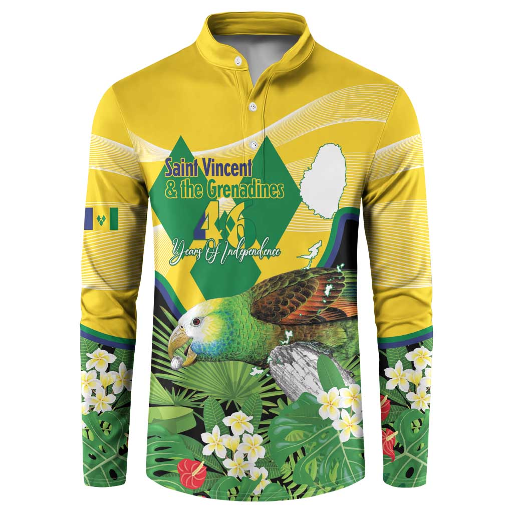 Personalized Saint Vincent and the Grenadines Button Sweatshirt Amazona Guildingii 46 Years Of Independence - Wonder Print Shop