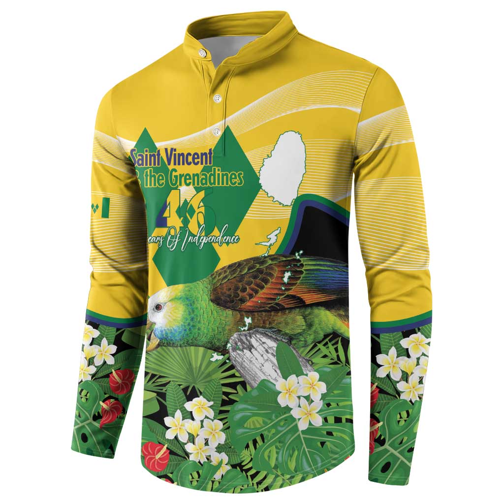 Personalized Saint Vincent and the Grenadines Button Sweatshirt Amazona Guildingii 46 Years Of Independence - Wonder Print Shop