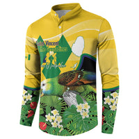 Personalized Saint Vincent and the Grenadines Button Sweatshirt Amazona Guildingii 46 Years Of Independence - Wonder Print Shop