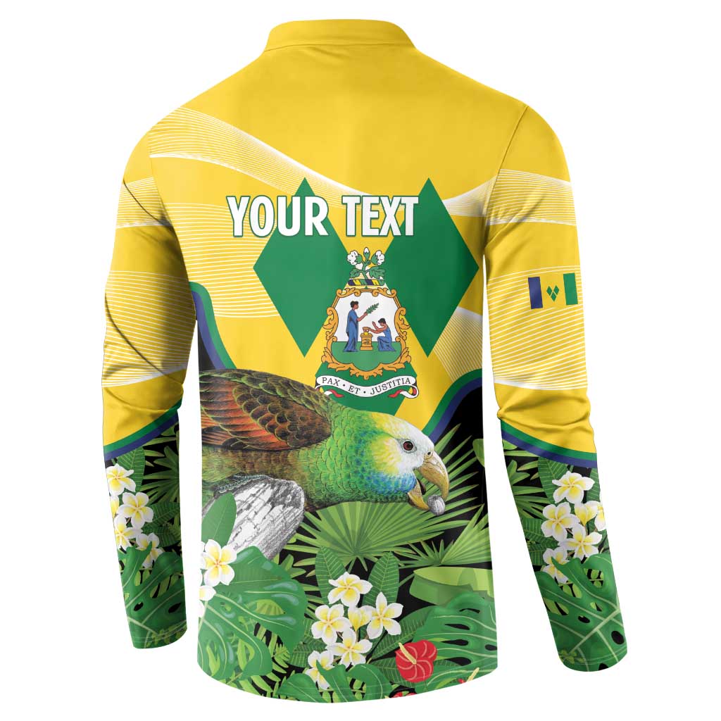 Personalized Saint Vincent and the Grenadines Button Sweatshirt Amazona Guildingii 46 Years Of Independence - Wonder Print Shop