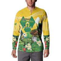 Personalized Saint Vincent and the Grenadines Button Sweatshirt Amazona Guildingii 46 Years Of Independence - Wonder Print Shop